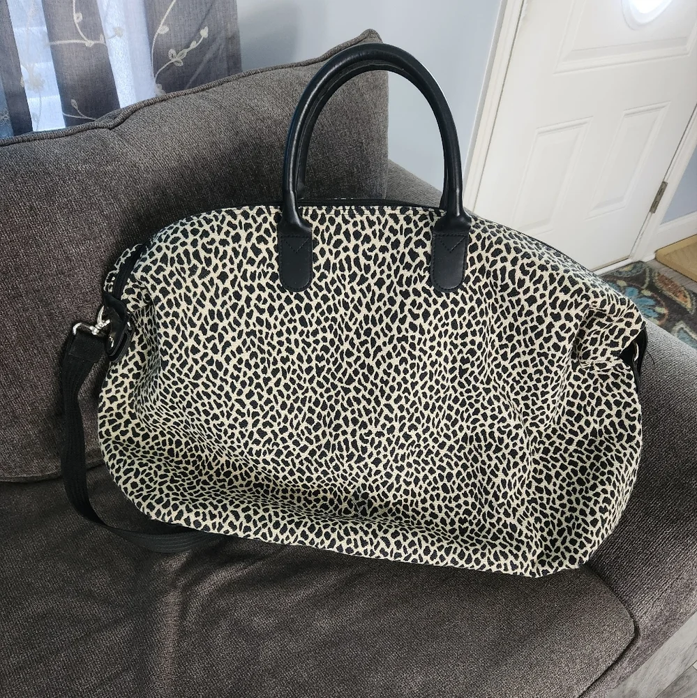 Vintage DVF Diane Von Furstenberg Tote Leopard CarryOn  Duffle Weekender Bag - Picture 2 of 12